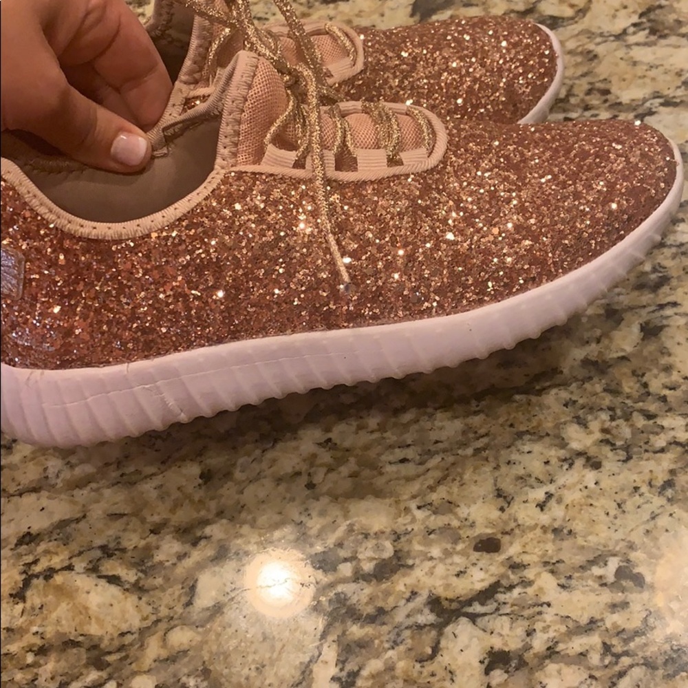 Rose Gold Glitter Sneakers